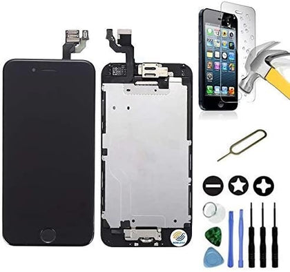 Ecost customer return LCD screen Retina + touchscreen all fully mounted on chassis for iPhone 6 blac
