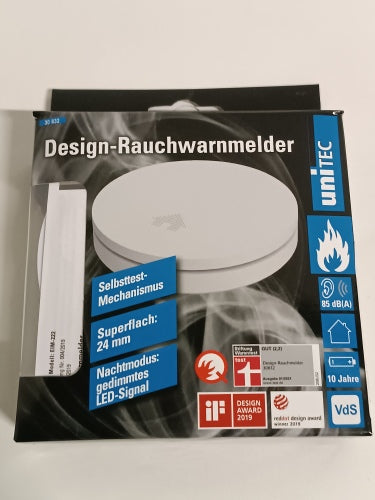 Ecost customer return UNITEC 10 Year Design Smoke Alarm, Stiftung Warentest rating “Good” (2.2), Wir