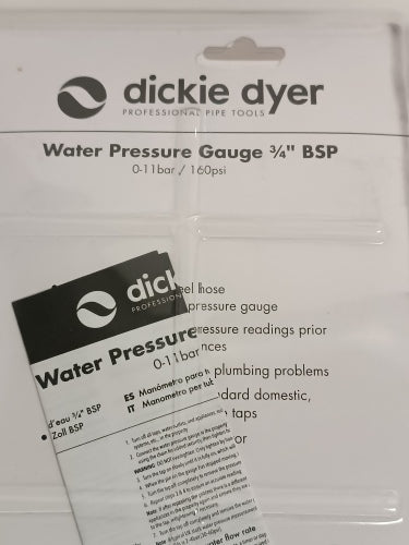 Ecost customer return Dickie Dyer Water Pressure Gauge 010 Bar 3/4