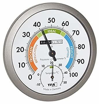 Ecost customer return TFA Dostmann Analogue thermohygrometer, healthy room climate, coloured comfort