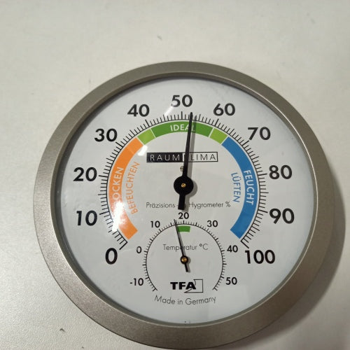 Ecost customer return TFA Dostmann Analogue thermohygrometer, healthy room climate, coloured comfort