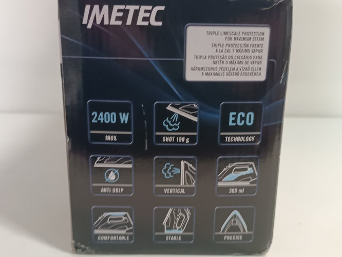 Ecost Customer Return, Imetec ZeroCalc Z3 3500 Steam Iron with Anticalcare Technology, Multi-Hole St
