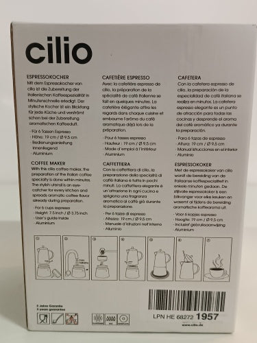 Ecost Customer Return, Cilio Classico Espresso Maker 6 CUPS