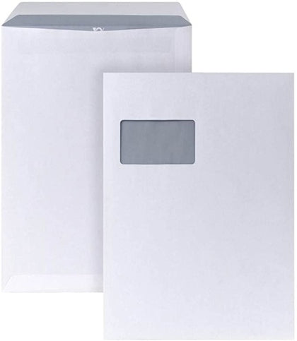 Ecost Customer Return, Bong 5270477 Posthorn Envelope DIN C4 with Window Self Adhesive Natron 90 g/m