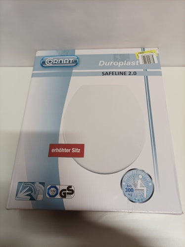 Ecost customer return Cornat Safeline 2.0 toilet seat  classic white look  easycare Duroplast  raise
