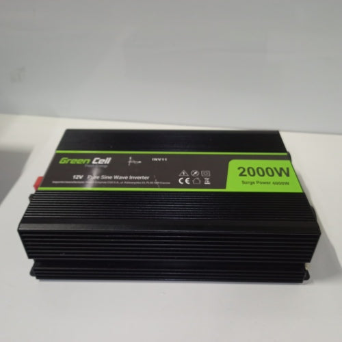 Ecost customer return Green Cell® 2000 W / 4000 W 12 V to 230 V Pure Sine Volt Car Voltage Converter