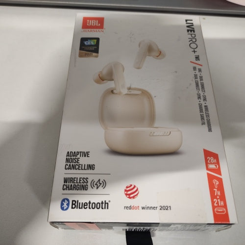 Ecost customer return JBL Live Pro+ TWS Beige Wireless InEar Headphones with Noise Cancelling