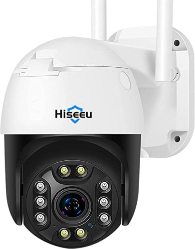 Ecost customer return Hiseeu 5 x optical zoom: 3MP outdoor surveillance camera, WiFi, 360° display,