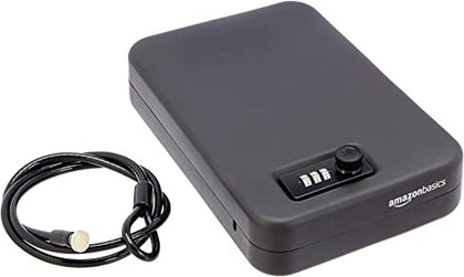 Ecost customer return Amazon Basics portable security box with combination lock, large.
