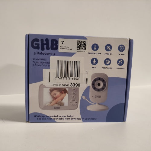 Ecost customer return GHB Baby Monitor 3.2 Inch Smart Baby Monitor with ECO Video Intercom TFT LCD S