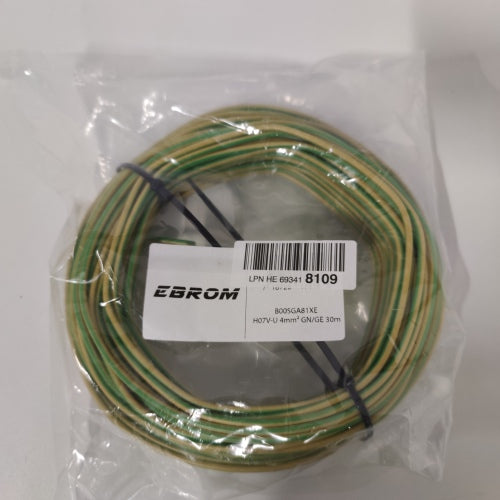 Ecost customer return H07VU 1 x 4 mm² – Core Cable Rigid Solid Single Wire – Green/Yellow – Choice o