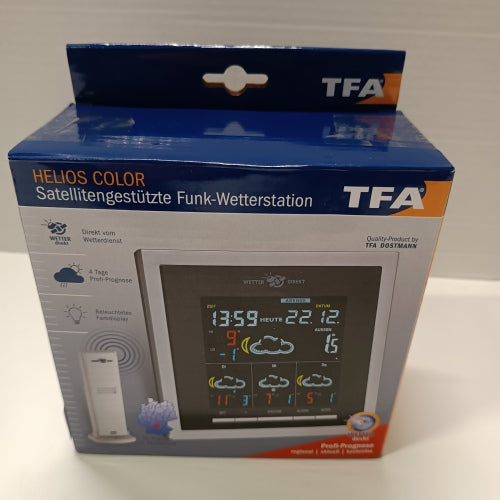 Ecost customer return TFA Dostmann Helios Colour Weather Station, For Indoor And Outdoor Use With Ra
