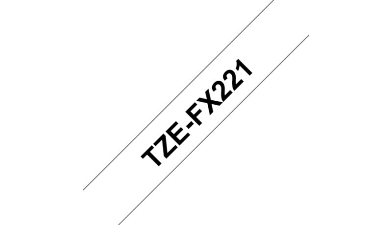 Brother TZe-FX221 Laminated tape, Black on white