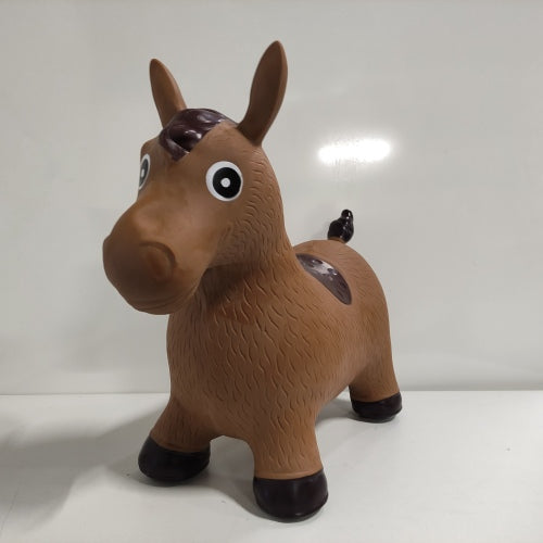Ecost Customer Return Relaxdays 10024991_93, brown hopping animal horse, including air pump, bouncy