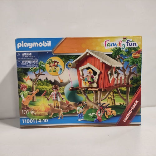 Ecost Customer Return PLAYMOBIL Family Fun 71001 Adventure Tree House with Slide, LED Campfire, Toy