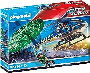Ecost Customer Return Playmobil City Action 70569 Police helicopter: parachute tracking, for childre