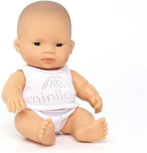 Ecost Customer Return Miniland Educational 31125 Newborn baby doll asian boy- 21cm- 8 .2 in.Case