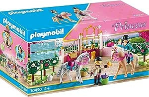 Ecost Customer Return PLAYMOBIL Princess 70450 Riding Lessons in Horse Stable, from 4 Years