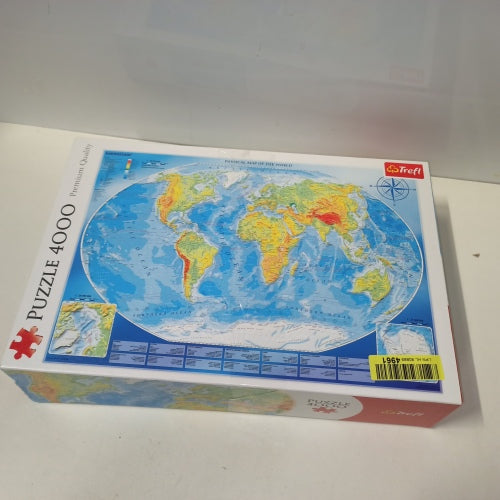 Ecost Customer Return Treffl TR45007 Large World Map Jigsaw Puzzle, 4000 parts, Premium Quality, for