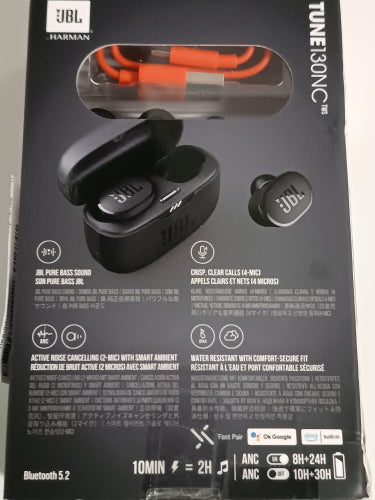 Ecost Customer Return JBL Tune 130 NC TWS - Waterproof True Wireless In-Ear Headphones with Noise