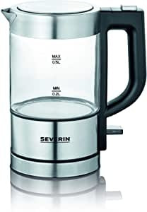Ecost Customer Return SEVERIN Mini Glass Kettle, Powerful and Compact Kettle in High-Quality Desi