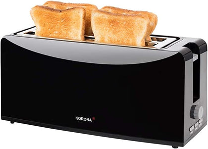 Ecost Customer Return Korona 21044 Schlitz toaster in black and 4 slices toaster with a bun attac