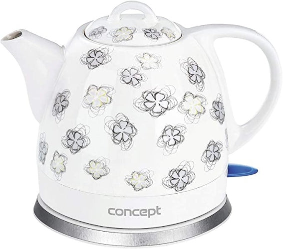 Ecost Customer Return Appliance concept RK0010NE Ceramic kettle, 1 liter, white with prints, orig