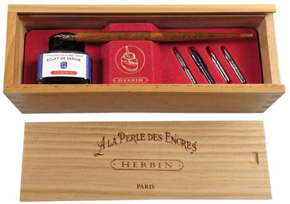 Ecost Customer Return Herbin 27016T - A wooden box '' Sapphire eclat '' Compret a wooden puck, 5