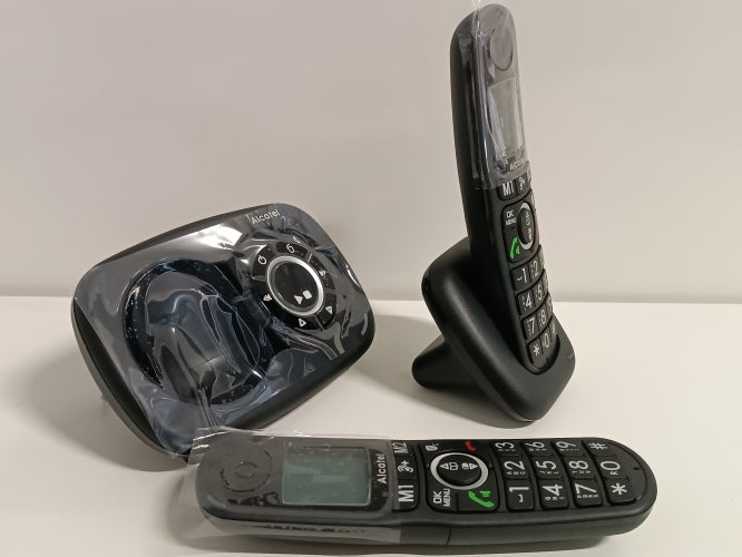 Ecost Customer Return Alcatel XL 595 B Voice Duo With answering machine, telephone pack for senio