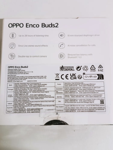 Ecost customer return OPPO Enco Buds2, Auricolari True Wireless, Bluetooth 5.2, in-ear, Noise Reduct