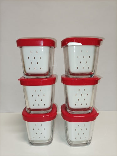 Ecost customer return SEB Set of 6 yoghurt containers, red