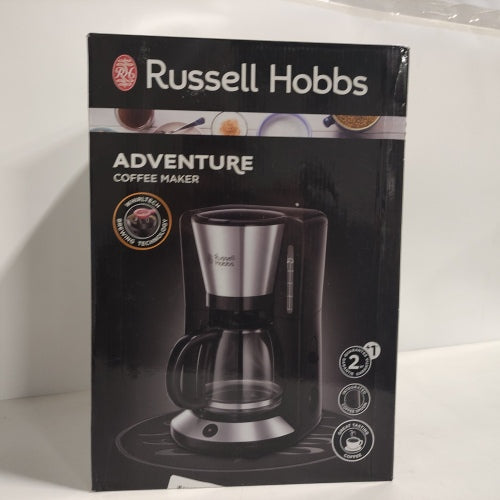 Ecost customer return Russell Hobbs Adventure 2401056 Coffee Machine, Stainless Steel, Glass Jug up