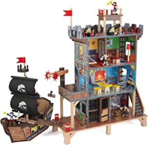 Ecost Customer Return KidKraft Pirate's Cove Wooden Ship Play Set with Lights and Sounds, 17-Piece A