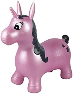 Ecost Customer Return LEXiBOOK Inflatable Jumping Unicorn, for Indoor and Outdoor use, Balance and M