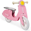 Ecost Customer Return Janod Mademoiselle Pink Scooter Balance Bike - Retro-Style Adjustable Wooden B