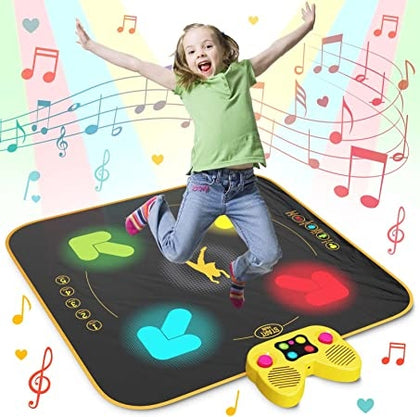 Ecost Customer Return Dance Mat Toys for Kids Ages 4-12, Dance Pad with Light-up 4 Buttons, Wireless