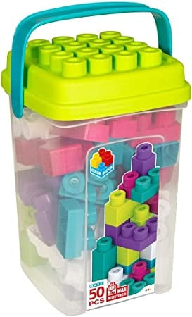 Ecost Customer Return COLORBABY - Building blocks for children, building kit, 50 pieces, maxi colour