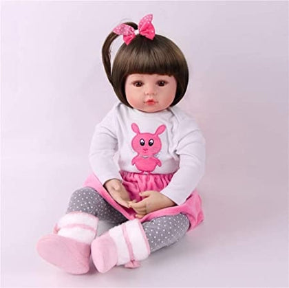 Ecost Customer Return Anyee 60 cm Reborn Baby Girl Lifelike Handmade Soft Silicone Vinyl Reborn Doll