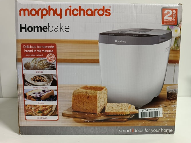 Ecost Customer Return Morphy Richards Homebake Breadmaker - White - 14 Programmes - 1.5lb and 2lb