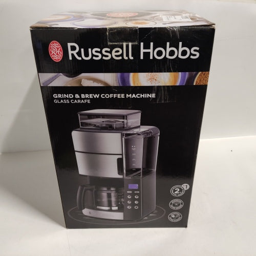 Ecost customer return Russell Hobbs Kaffeemaschine mit Mahlwerk Glaskanne [Digitaler Timer, Brauseko