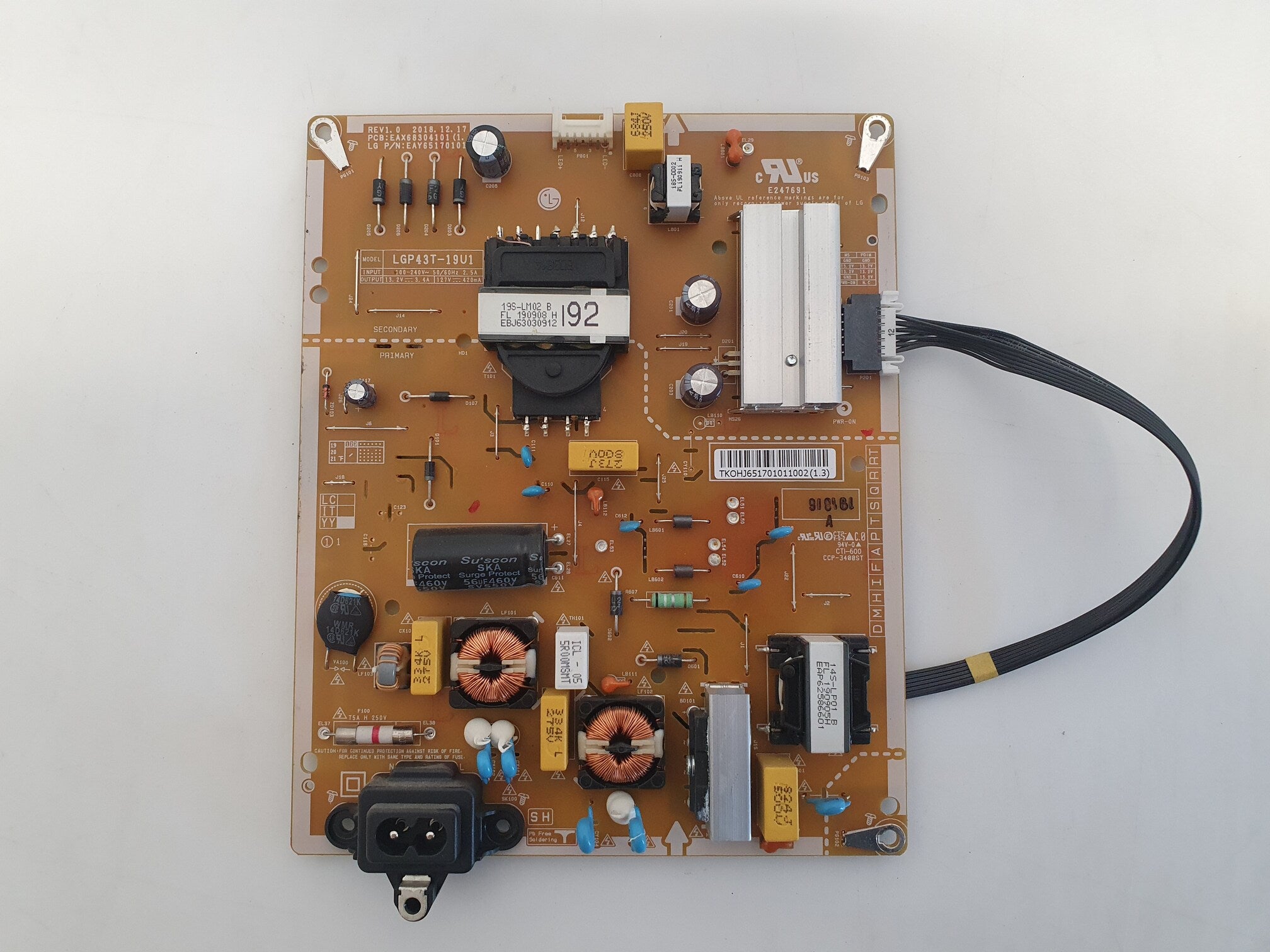 EAX68304101 (1.7) LGP43T-19U1 power supply LG 43UM7400PLB